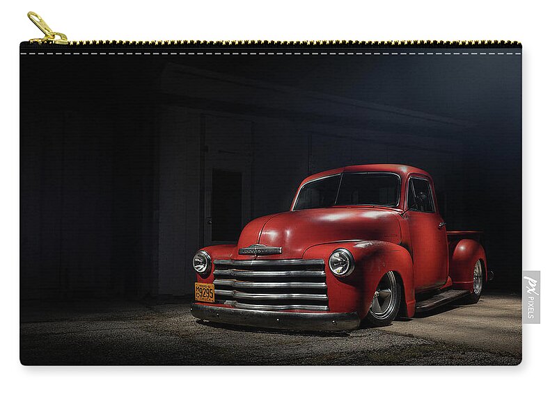 Chevy Zip Pouch featuring the digital art Big Red by Douglas Pittman
