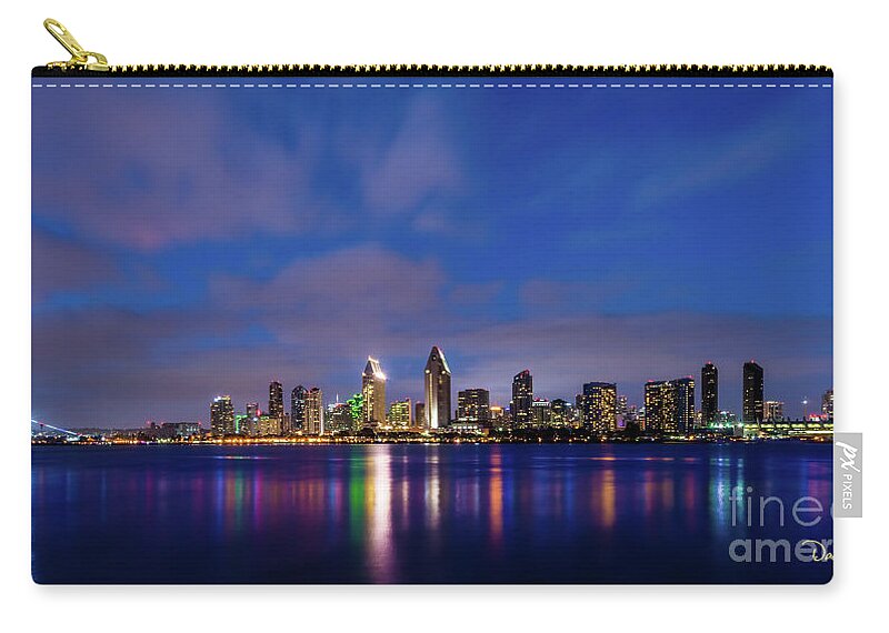 Beach Zip Pouch featuring the photograph Big Sky, Vibrant Reflections by David Levin