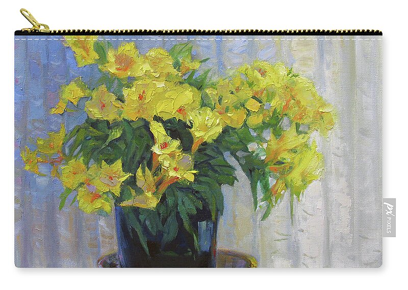 Flower Zip Pouch featuring the painting Big Yellow by John McCormick