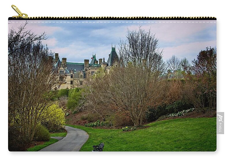 Path Zip Pouch featuring the photograph Biltmore House Garden Path by Allen Nice-Webb