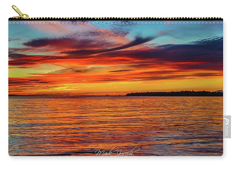 Sunset Zip Pouch featuring the photograph Birch Bay/Blaine Sunset by Mark Joseph