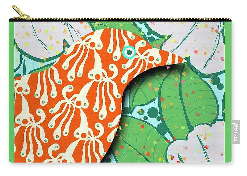  Zip Pouch featuring the digital art Birdland No. 12 of 16 by Steve Hayhurst