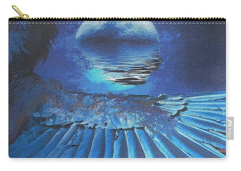  Zip Pouch featuring the photograph BirdMoonWoman by Mary Kobet