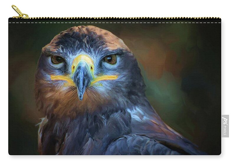 Wild Zip Pouch featuring the digital art Birds - Lord of sky by Sipo Liimatainen