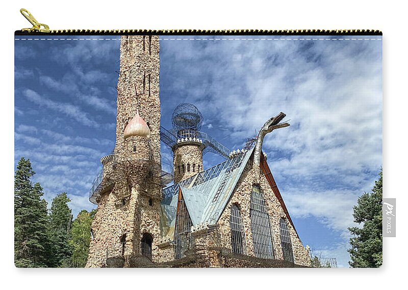 Attraction Zip Pouch featuring the photograph Bishop Castle A Work In Progress by Debra Martz