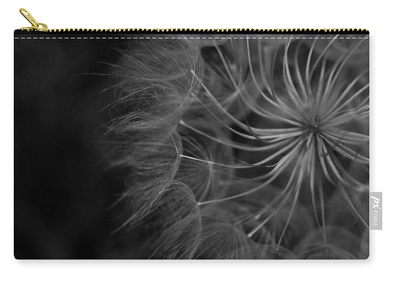 Nature Carry-all Pouch featuring the photograph Black and White Dandelion 1 by Amy Fose