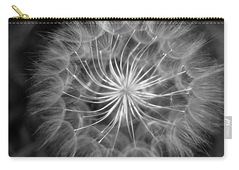 Nature Carry-all Pouch featuring the photograph Black and White Dandelion 2 by Amy Fose