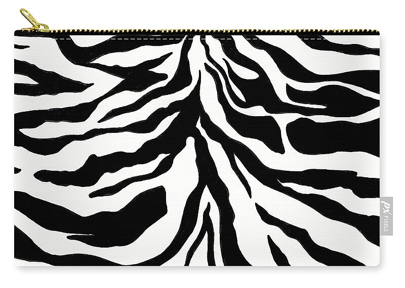 Pattern Zip Pouch featuring the drawing Black and White Mountain by Christie Olstad