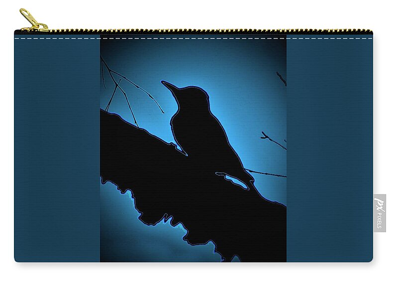 Silhouette Zip Pouch featuring the photograph Black Bird by Alida M Haslett