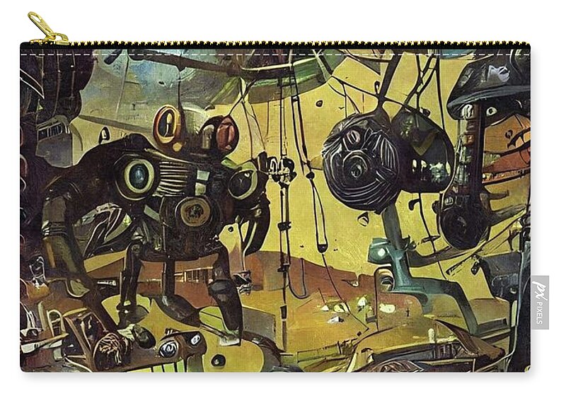 Black Friday Zip Pouch featuring the digital art Black Friday by Ally White