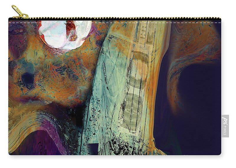 Black History Zip Pouch featuring the mixed media Yemaya Oversees Dark Waters by Zsanan Studio