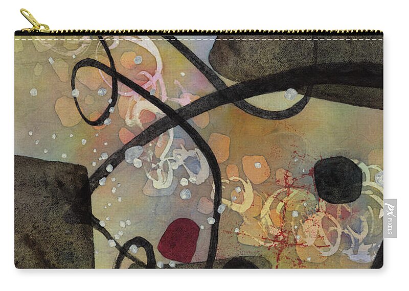 Abstract Zip Pouch featuring the painting Black Passage 1 by Hailey E Herrera