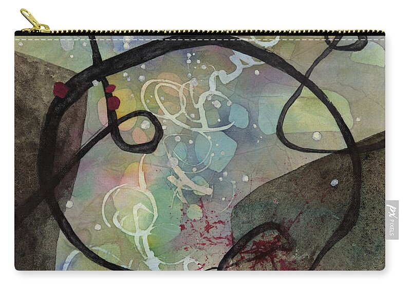 Abstract Zip Pouch featuring the painting Black Passage 2 by Hailey E Herrera