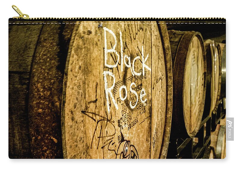 Barrel Zip Pouch featuring the photograph Black Rose by Bonny Puckett