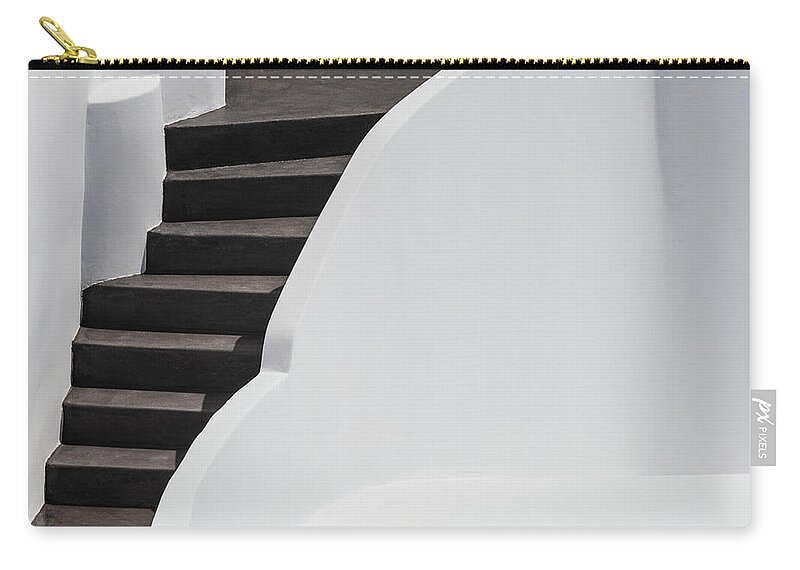 Greece Carry-all Pouch featuring the photograph Black Staircase by Evgeni Dinev