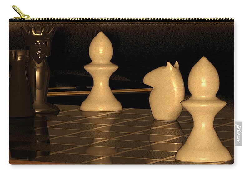 Chess Zip Pouch featuring the digital art Blackburnes Mate by James Barnes