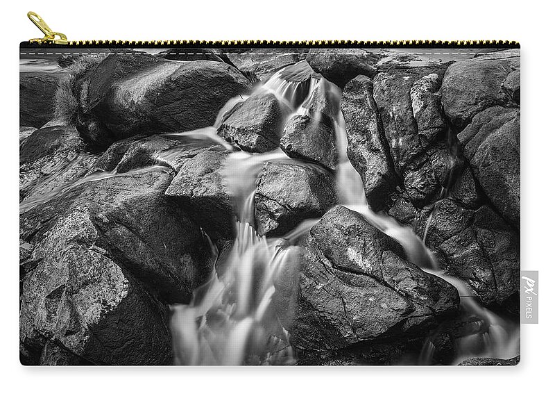 Black And White Zip Pouch featuring the photograph Blackstone River LIII BW by David Gordon