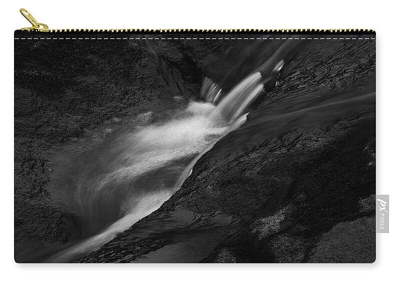 Abstract Zip Pouch featuring the photograph Blackstone River LXV BW by David Gordon