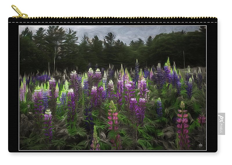 Lupine Zip Pouch featuring the photograph Blending the Lupines Poster by Wayne King