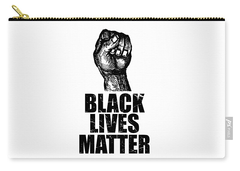 Cool Zip Pouch featuring the digital art BLM Black Lives Matter by Flippin Sweet Gear
