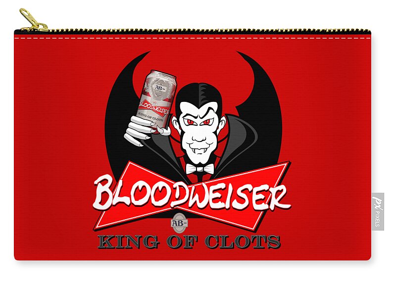 Bloodweiser Zip Pouch featuring the digital art Bloodweiser by Rick Bartrand