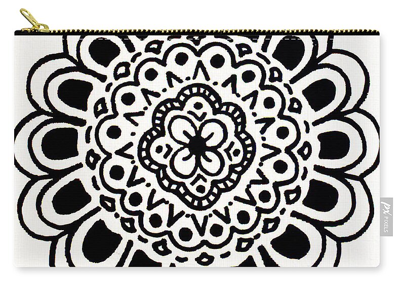 Mandala Zip Pouch featuring the painting Bloom by Beth Ann Scott