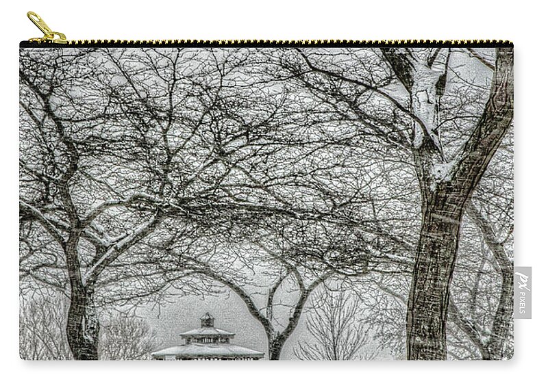 Charles Daley Park Zip Pouch featuring the photograph Blow, Blow, Thou Winter Wind by Marilyn Cornwell