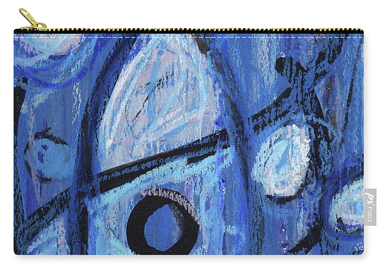 Blue Zip Pouch featuring the painting Blue Abstract 2. Non Objective Art. by Amy E Fraser