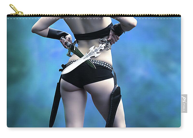 Fantasy Zip Pouch featuring the photograph Blue Amazon by Jon Volden