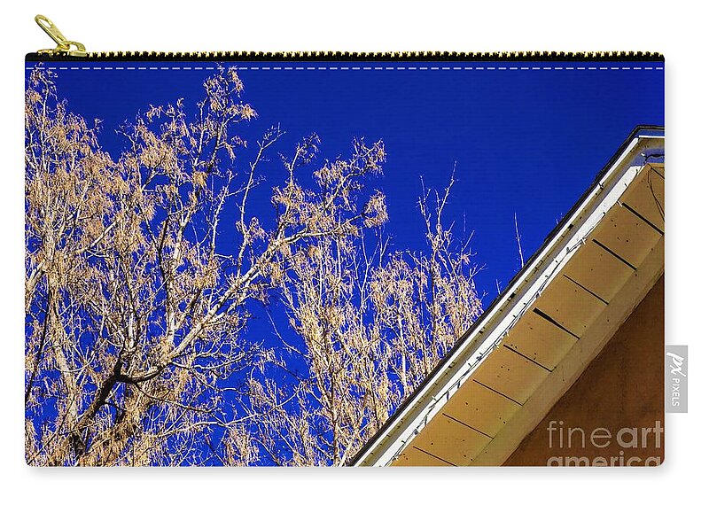 Jon Burch Zip Pouch featuring the photograph Blue and Adobe Contrasts by Jon Burch Photography