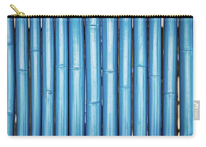 Bamboo Zip Pouch featuring the photograph Blue bamboo by Josu Ozkaritz