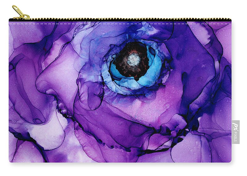 Blue Beauty Zip Pouch featuring the painting Blue Beauty by Daniela Easter