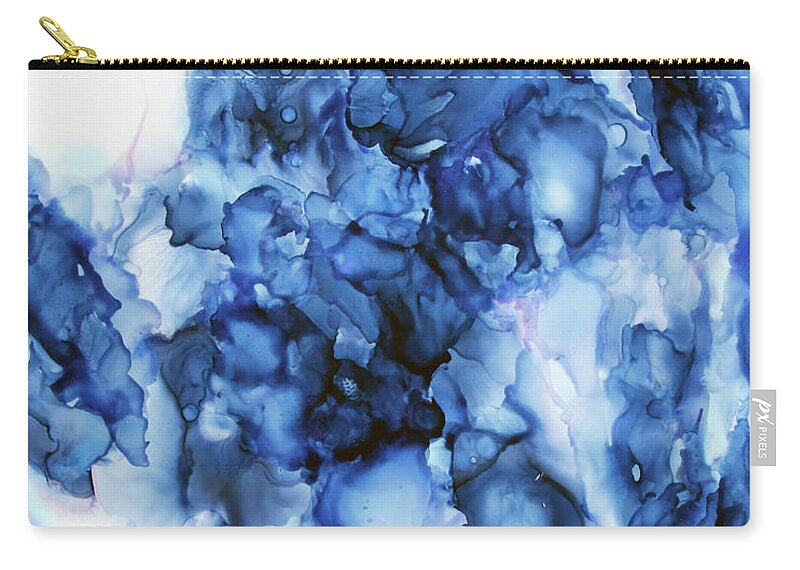 Blue Zip Pouch featuring the painting Blue Tulip Bliss by Katrina Nixon