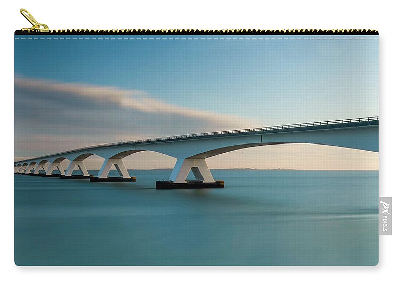 Bridge Zip Pouch featuring the photograph Blue Bridge by Marjolein Van Middelkoop