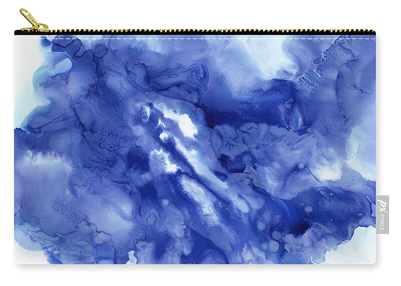 Blue Zip Pouch featuring the painting Blue Cloud by Christy Sawyer