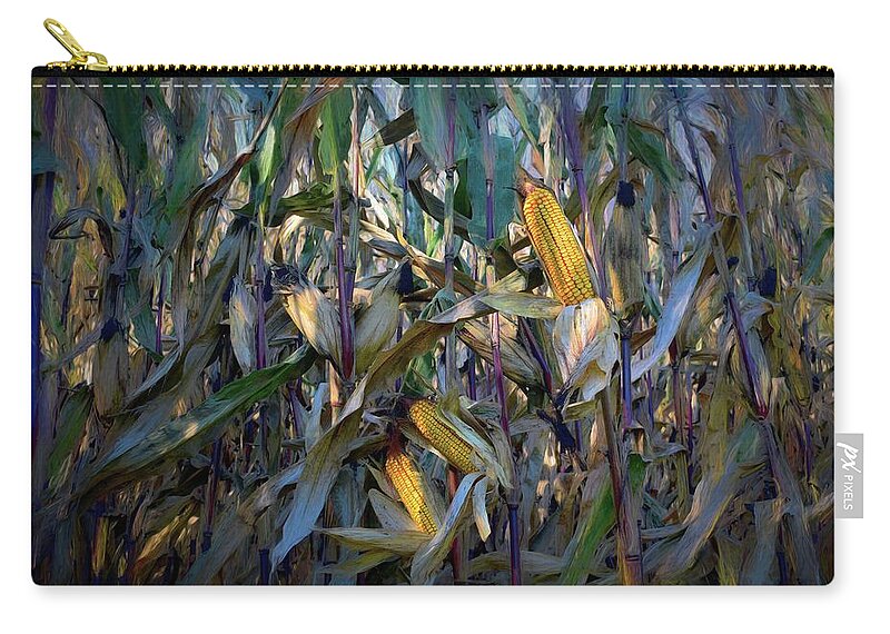 Corn Zip Pouch featuring the photograph Blue Corn Expressions by Wayne King