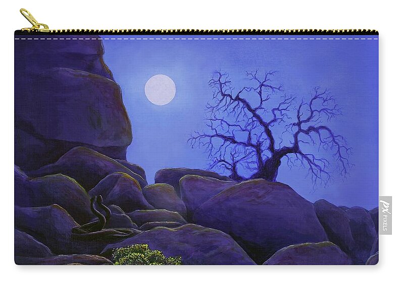 Kim Mcclinton Carry-all Pouch featuring the painting Ghost Tree in Blue Desert Moon by Kim McClinton