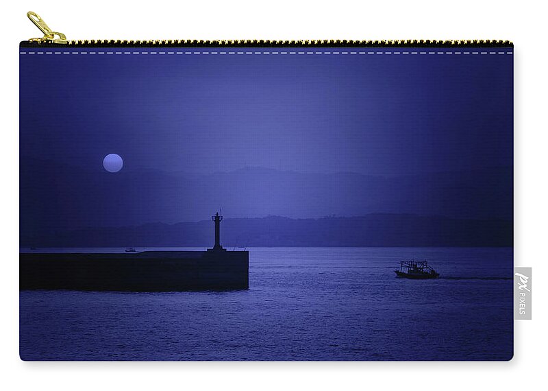  Zip Pouch featuring the photograph Blue Evening by Edward Galagan