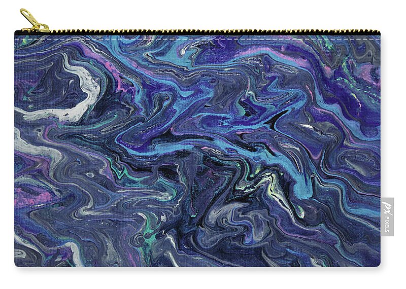 Acrylic Zip Pouch featuring the painting Blue Haze by Tessa Evette