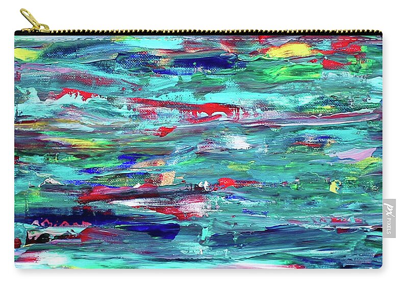 Abstract Carry-all Pouch featuring the painting Blue Horizon by Teresa Moerer