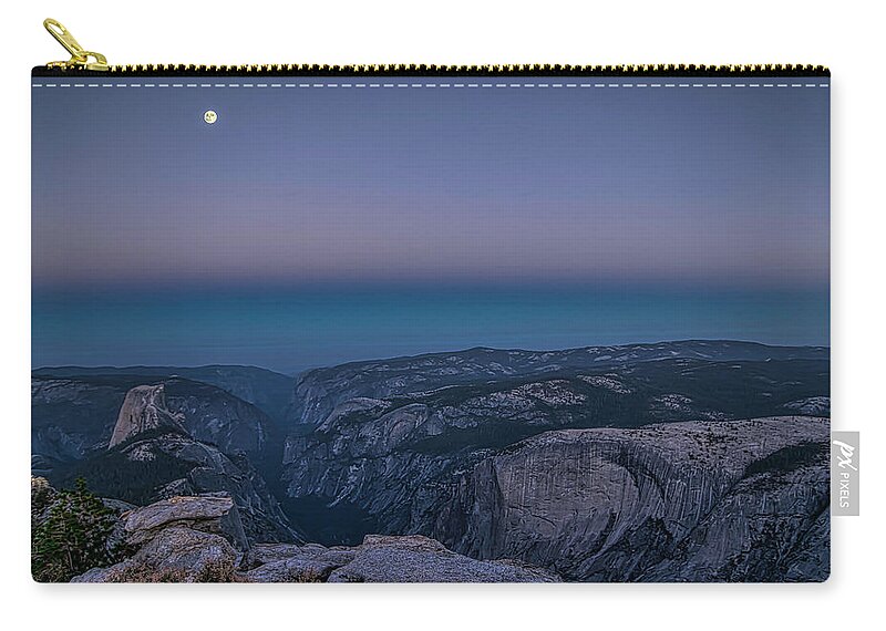 Landscape Carry-all Pouch featuring the photograph Full Moon Blue Hour at Clouds Rest by Romeo Victor