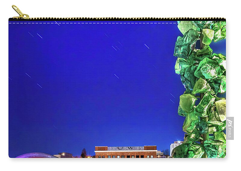 Blue Carry-all Pouch featuring the photograph Blue Hour on the MOG Pedestrian Bridge by Rob Green