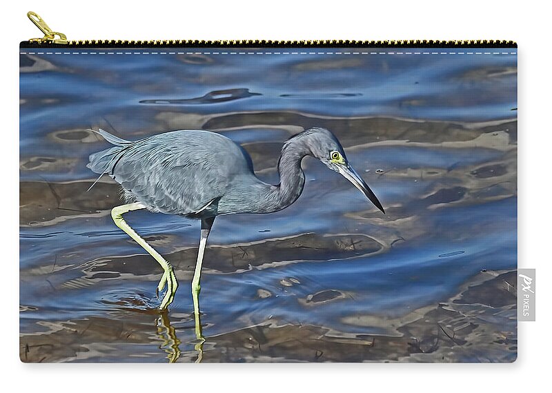 Herons Zip Pouch featuring the photograph Blue Hunter by Stuart Harrison