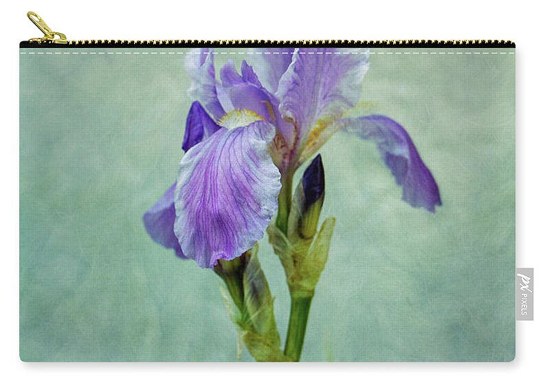 Blue Zip Pouch featuring the photograph Blue Iris #3 by Allin Sorenson