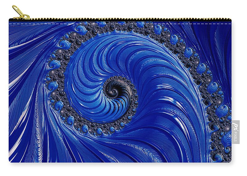 Abstract Zip Pouch featuring the photograph Blue Mollusca by Barbara Zahno