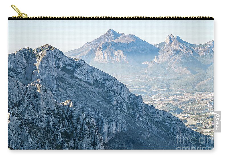 Mountains Zip Pouch featuring the photograph Blue mountain landscape by Adriana Mueller