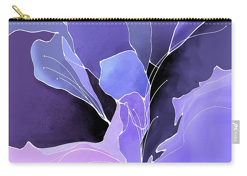 Abstract Zip Pouch featuring the digital art Blue Notes by Gina Harrison