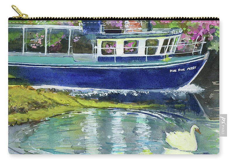 Ireland Zip Pouch featuring the painting Blue Pool, Glengarriff Co. Cork by Rebecca Matthews