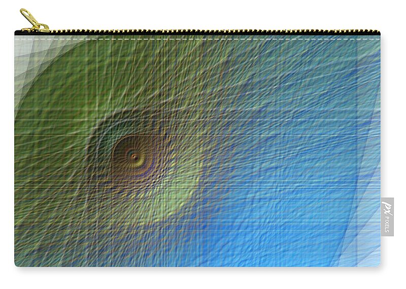 Richard Reeve Zip Pouch featuring the mixed media Blue Poppy Abstract by Richard Reeve