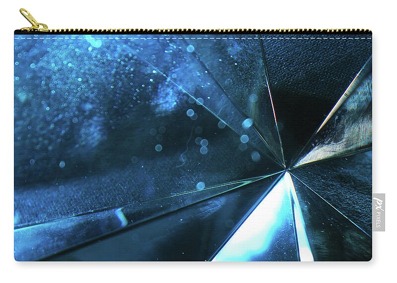 Blue Zip Pouch featuring the photograph Blue reflections by Maria Dimitrova